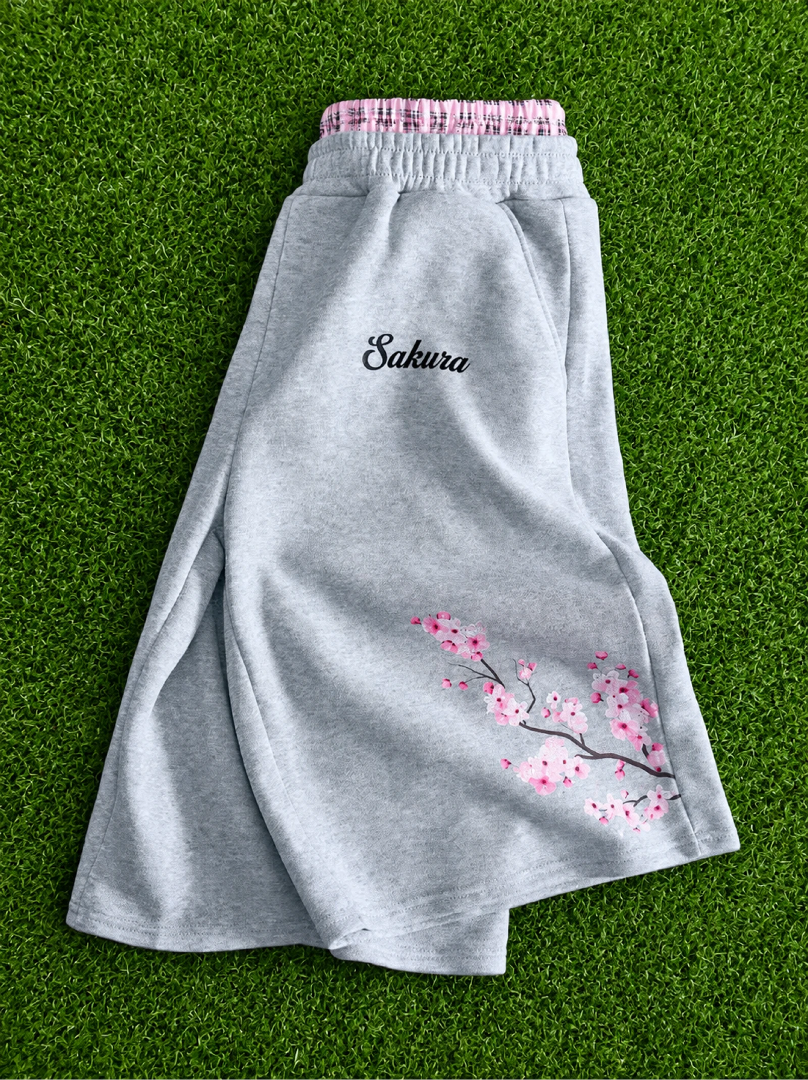 Korte Sakura Grijs En Roze Y2K Nieuw Nooit Gedragen Maat S – photo 3
